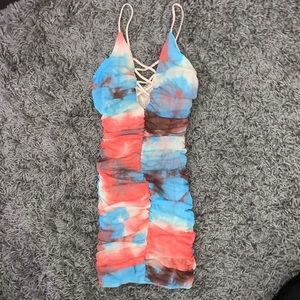 Tiedye spaghetti minidress